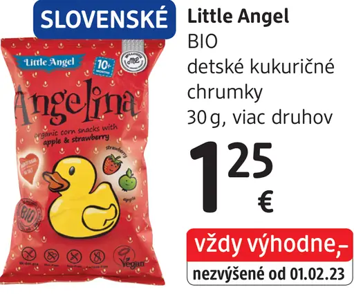 Little Angel BIO detské kukuričné chrumky