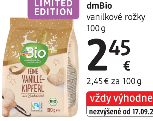 DmBio vanilkové rožky