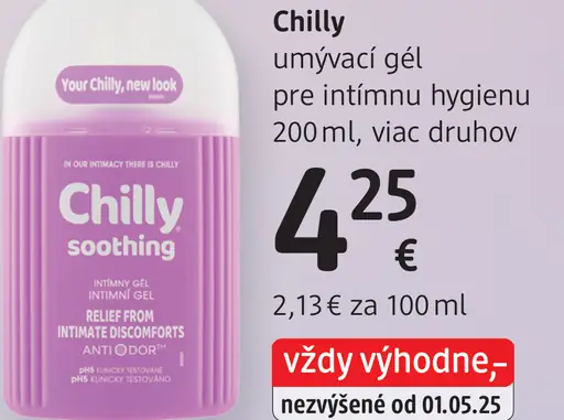 Chilly umývací gél pre intímnu hygienu