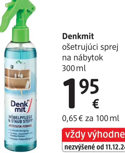 Denkmit ošetrujúci sprej na nábytok