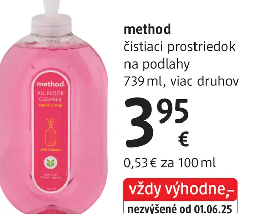 Method čistiaci prostriedok na podlahy