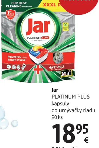 Jar PLATINUM PLUS kapsuly do umývačky riadu