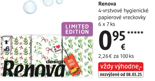 Renova 4-vrstvové hygienické papierové vreckovky