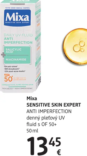 Mixa Sensitive Skin Expert Anti Imperfection denný pleťový UV fluid s OF 50+
