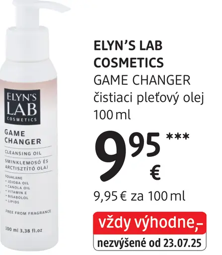 Elyn's Lab Cosmetics čistiaci pleťový olej