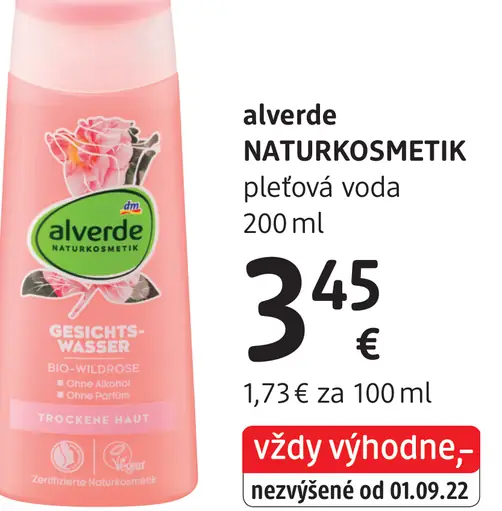 Alverde pleťová voda
