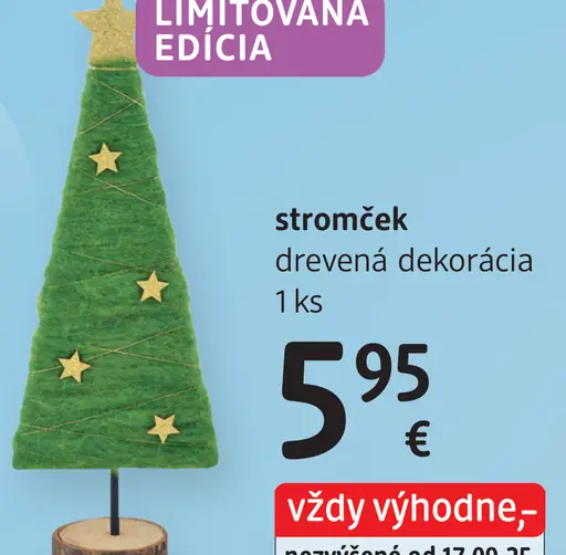 Stromček drevená dekorácia