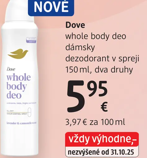 Dove whole body deo dámsky dezodorant v spreji