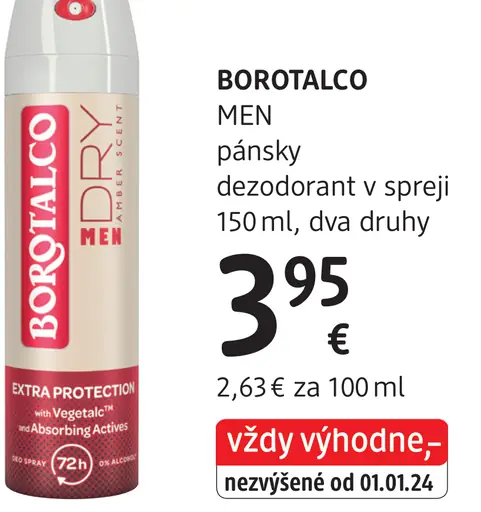 Borotalco MEN pánsky dezodorant v spreji, viac druhov