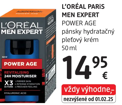 L'Oréal Paris Men Expert pánsky hydratačný pleťový krém