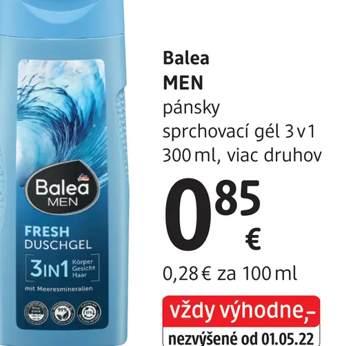 Balea MEN pánsky sprchovací gél 3v1, viac druhov