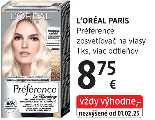 L'ORÉAL PARIS Préférence zosvetľovač na vlasy
