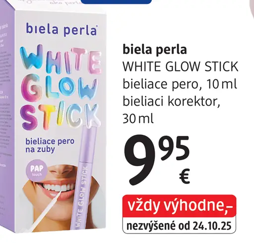 Biela perla WHITE GLOW STICK bieliace pero