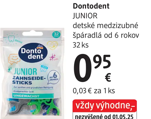 Dontodent JUNIOR detské medzizubné špáradlá