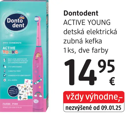 Dontodent ACTIVE YOUNG detská elektrická zubná kefka