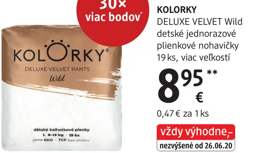 Kolorky DELUXE VELVET Wild detské jednorazové plienkové nohavičky