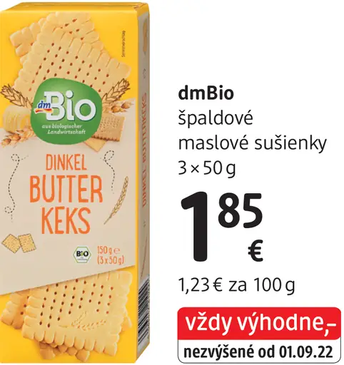 DmBio špaldové maslové sušienky