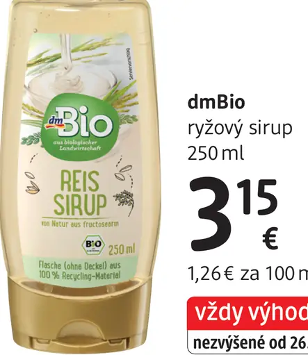 DmBio ryžový sirup