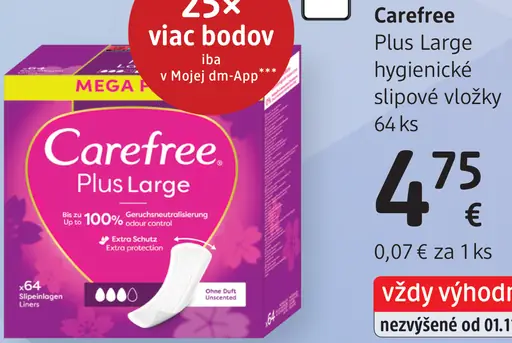 Carefree PLUS LARGE hygienické slipové vložky