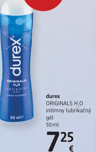 Durex Originals H2O intímny lubrikačný gél