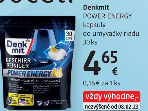 Denkmit Power Energy kapsuly do umývačky riadu