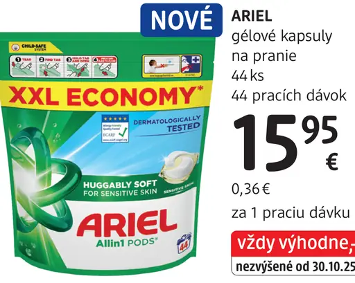 ARIEL gélové kapsuly na pranie