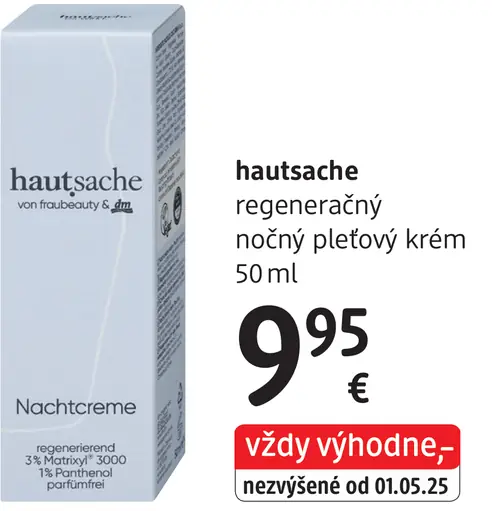 Hautsache regeneračný nočný pleťový krém