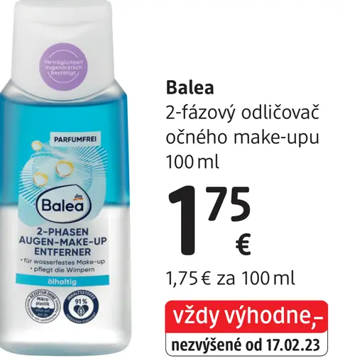 Balea 2-fázový odličovač očného make-upu