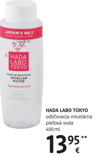 HADA LABO TOKYO odličovacia micelárna pleťová voda