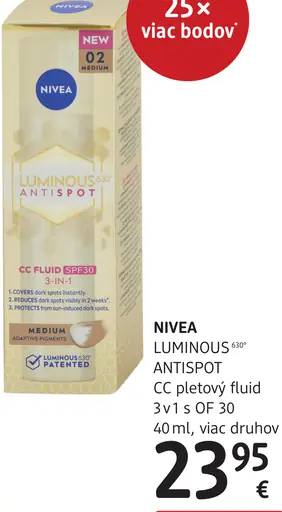 Nivea Luminous Antispot CC pleťový fluid