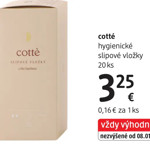 Cotté hygienické slipové vložky