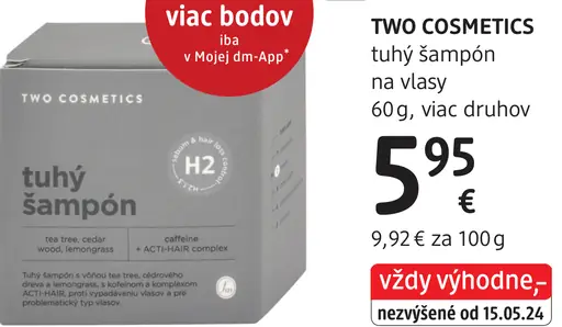 TWO COSMETICS tuhý šampón na vlasy