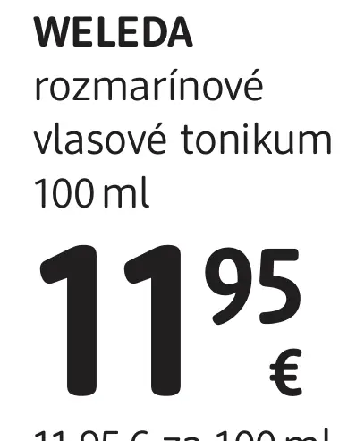 Weleda rozmarínové vlasové tonikum
