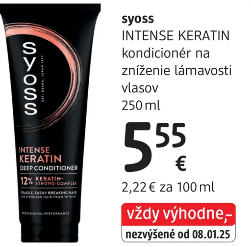 Syoss intenzívny kondicionér Keratin pre zníženie lámavosti vlasov