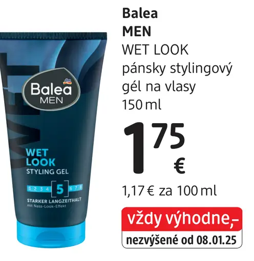 Balea Men Wet Look pánsky stylingový gél na vlasy