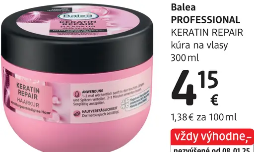 Balea Professional Keratin Repair kúra na vlasy