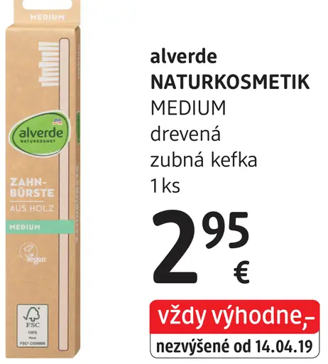 Alverde Naturkosmetik Medium drevená zubná kefka