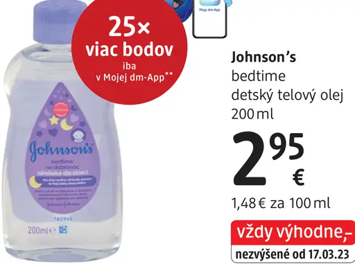 Johnson’s bedtime detský telový olej