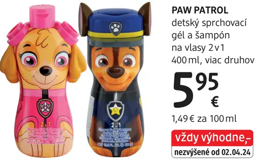 Paw Patrol detský sprchovací gél a šampón na vlasy