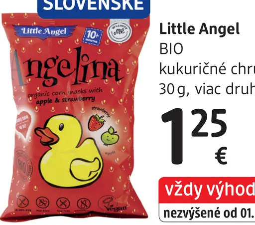 Little Angel BIO detské kukuričné chrumky