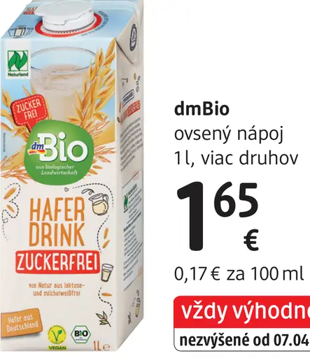 DmBio ovsený nápoj