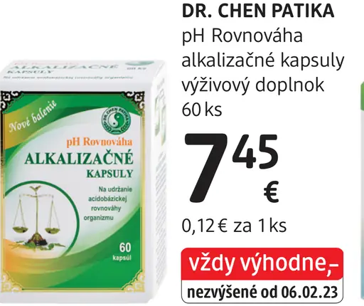 Dr. Chen Patika pH Rovnováha alkalizačné kapsuly výživový doplnok