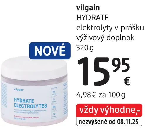 Vilgain Hydrate elektrolyty v prášku výživový doplnok