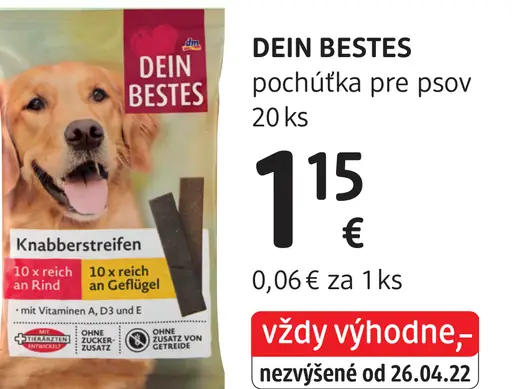 Dein Bestes pochúťka pre psov Knabberstreifen