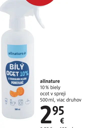 Allnature 10 % biely ocot v spreji, rôzne druhy