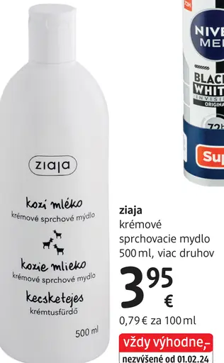 Ziaja kozí mlieko krémové sprchovacie mydlo