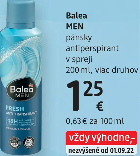 Balea Men pánsky antiperspirant v spreji, viac druhov
