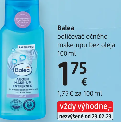 Balea odličovač očného make-upu bez oleja