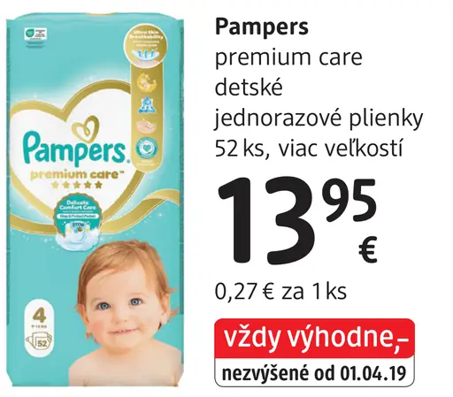 Pampers premium care detské plienky