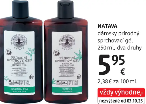 Natava dámsky prírodný sprchovací gél